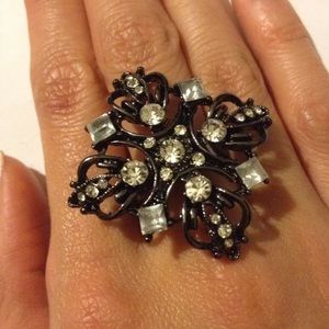 BCBGENERATION COCKTAIL RING GUNMETAL TONED OS